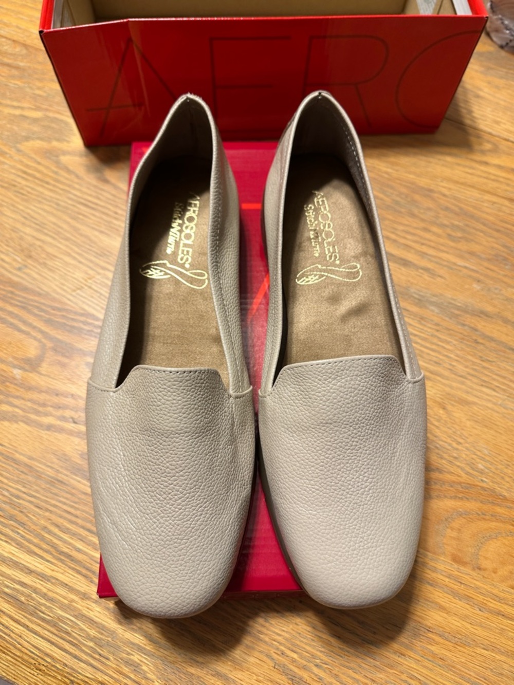 Brand New Aerosoles StichNTurn Women's Taupe Slip-On Loafers